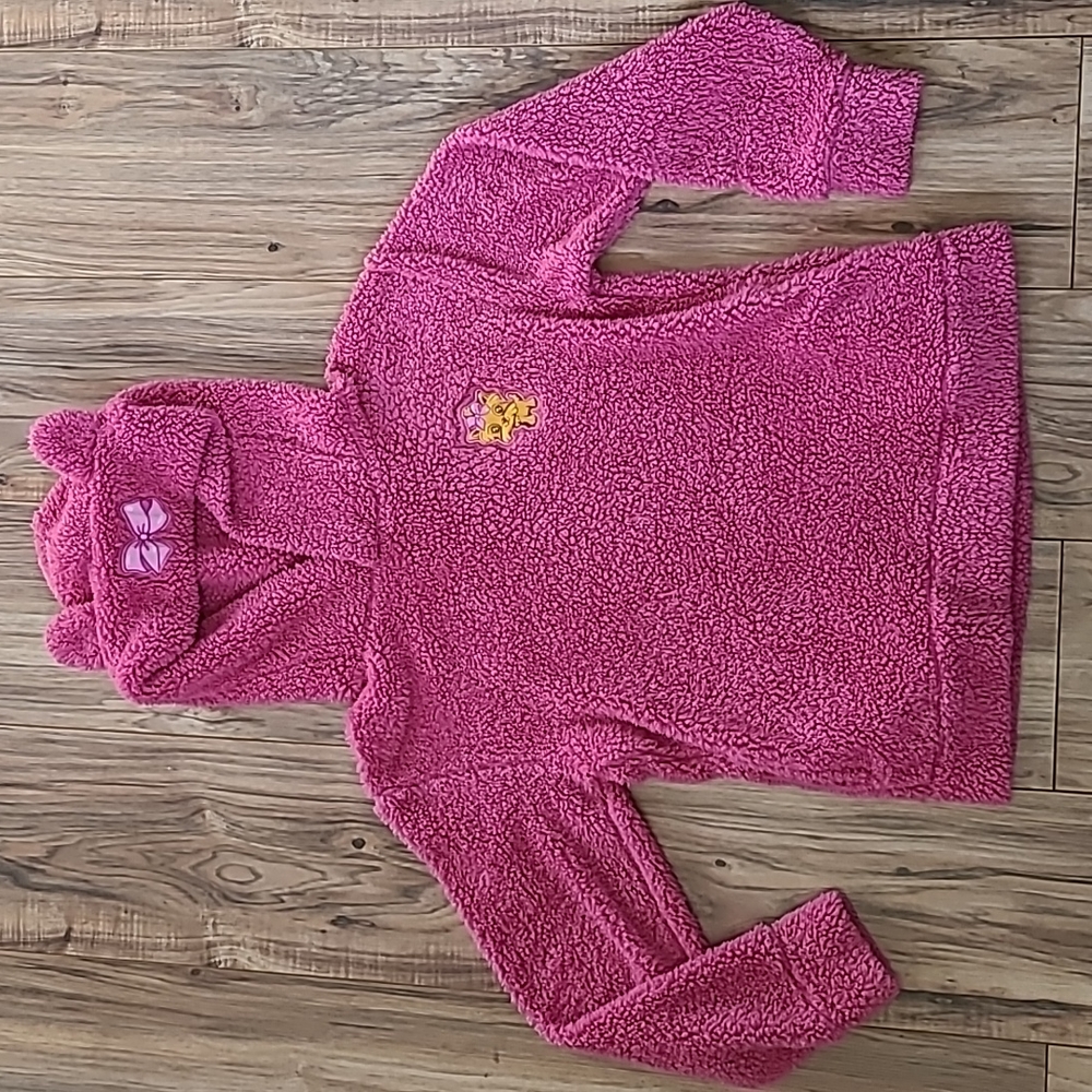 Nickelodeon Jojo Siwa pink fuzzy girls hoodie size medium with bow and nail set